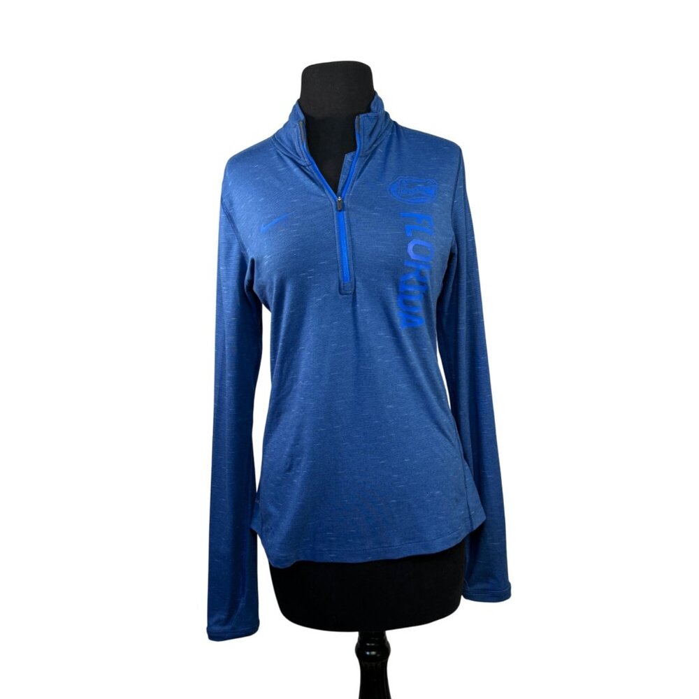 Nike Florida Gators Womens Dri-Fit Half-Zip Long Sleeve Pullover - Size S - Blue
